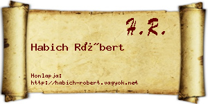 Habich Róbert névjegykártya